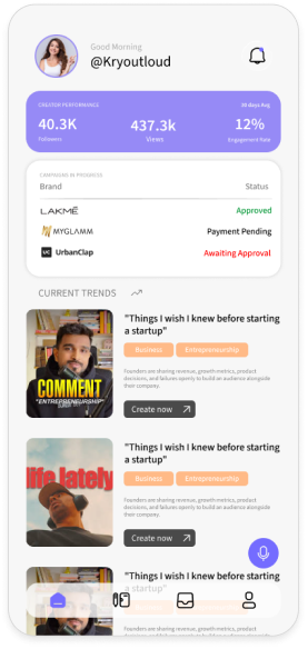 Cloutly creator dashboard