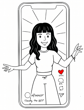 A creator featured inside a phone, ready to collaborate